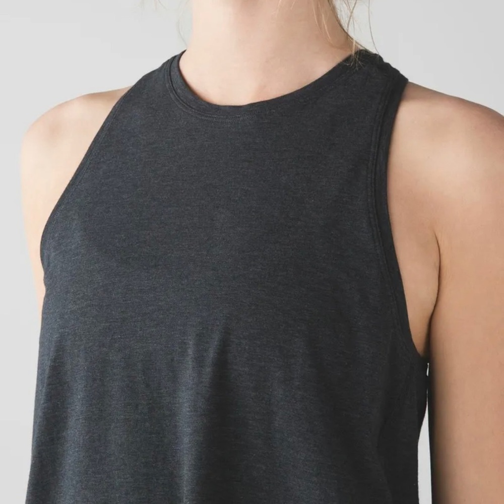 Lululemon Nook Tank Wanderlust Size 8 Heathered Black NWT Grey Yoga Top RARE - Picture 9 of 12